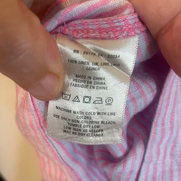 Anthropologie (Holding Horses) Ruffled Linen One-Shoulder Top Sz Large - Picture 5 of 12